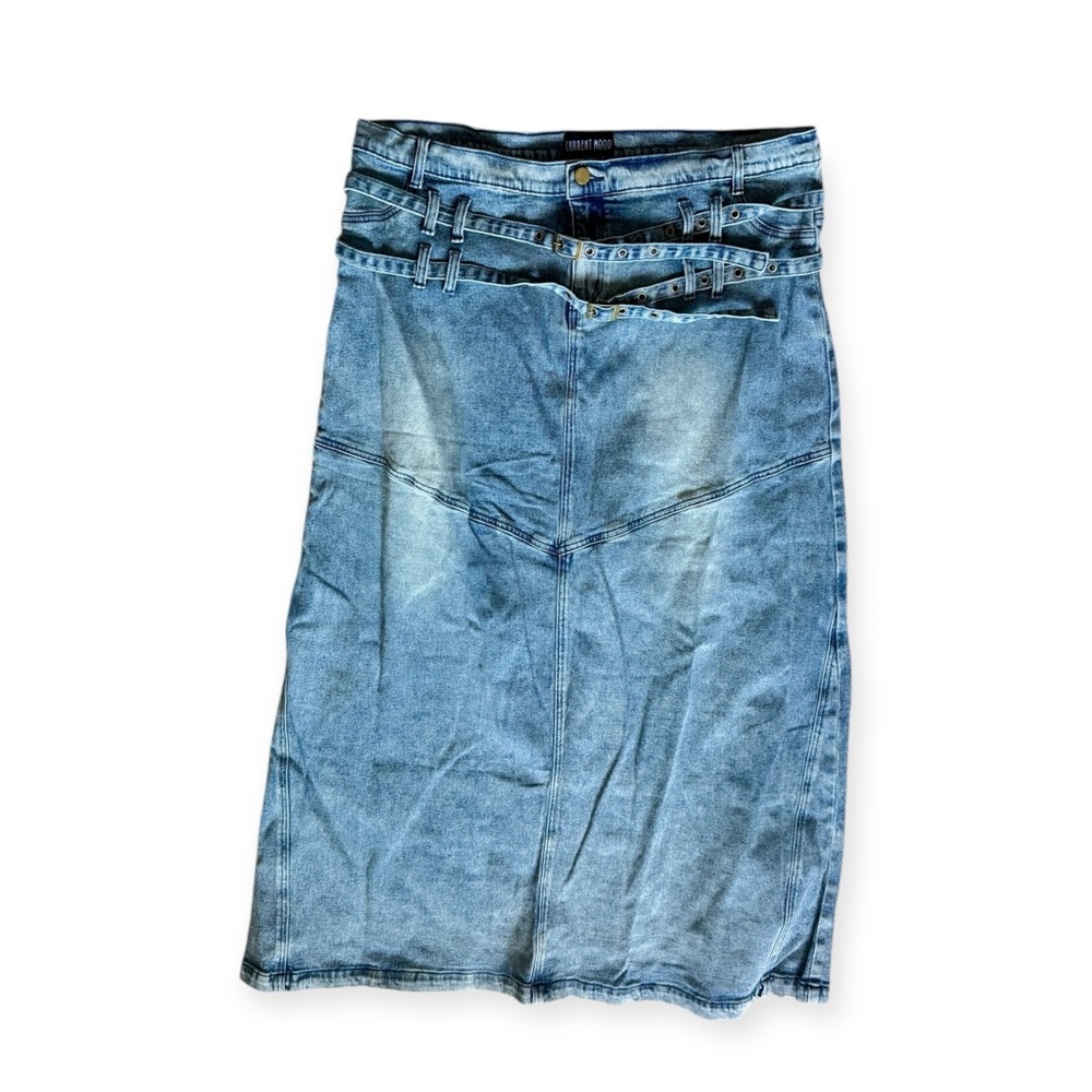 NWT Current Mood Light Blue Denim Maci Skirt
